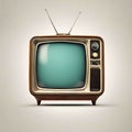 Old vintage retro style antique tv. Royalty Free Stock Photo