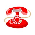 Old vintage retro telephone flat vector illustration isolate on a white background Royalty Free Stock Photo