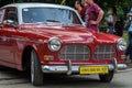 LVIV, UKRAINE - JUNE 2018: Old vintage retro Volvo car rides through the streets of the city