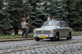 LVIV, UKRAINE - JUNE 2018: Old vintage retro Volvo car rides through the streets of the city