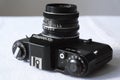 old vintage Rolleiflex photo film camera and lens Royalty Free Stock Photo