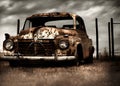 Old Vintage Rusted Car, Generative AI Illustration