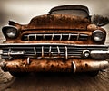 Old Vintage Rusted Car, Generative AI Illustration