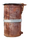 Old vintage rusty can canister for gasoline and diesel isolated Royalty Free Stock Photo