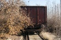 Old vintage rusty freight wagon