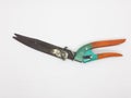 Old Vintage Rusty Used Gardening Scissor in White Isolated Background 04