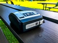 Old vintage 1960s Polaroid camera on table.