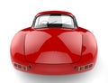 Old vintage scarlet red sports car - back view closeup shot Royalty Free Stock Photo