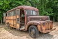 Rusty vintage school bus Royalty Free Stock Photo