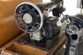 Old vintage sewing machines. Retro style