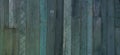 Old vintage shabby green blue tone weathered painted wood banner background Royalty Free Stock Photo