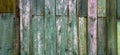 Old vintage shabby green tone weathered painted wood banner background Royalty Free Stock Photo