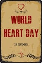 Old vintage sign heart day