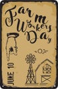 Vintage sign Farm Workers Day