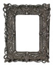 Old vintage silver frame on white Royalty Free Stock Photo