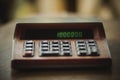 Old vintage Soviet electronic retro calculator for the account Royalty Free Stock Photo
