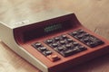 Old vintage Soviet electronic retro calculator for the account Royalty Free Stock Photo