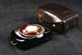 old vintage Soviet exposure meter with leather case Royalty Free Stock Photo