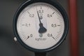 Old vintage soviet manometr of air compressor - measure air pressure