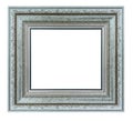 Old vintage square silver frame on a white background
