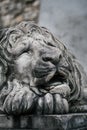 old Vintage statue of a lion monument Royalty Free Stock Photo