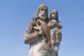 Old vintage statue. Newborn Jesus with Joseph Royalty Free Stock Photo