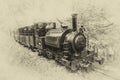 Old vintage steam engine locomotive train Royalty Free Stock Photo