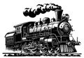 Old vintage steam locomotive sketch hand drawn in doodle style Vector illustration Royalty Free Stock Photo