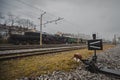 Old vintage steam train with black locomotive Royalty Free Stock Photo