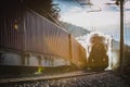 Steam train rushing towards camera Royalty Free Stock Photo