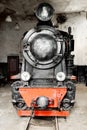 An old vintage steam train locomotive on a railway Royalty Free Stock Photo