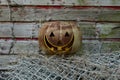 Old Vintage Steel Jack-O-Lantern Centered