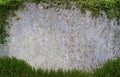 Old vintage stone wall with green water moss Royalty Free Stock Photo