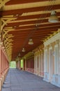 Old vintage style railway station platform in Haapsalu Royalty Free Stock Photo