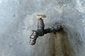 Old vintage style tap and rusty wall in Vinci ,italy Royalty Free Stock Photo