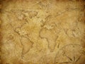 Old world exploration map based on image furnished by NASA Royalty Free Stock Photo
