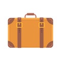 Old vintage suitcase with leather straps, isolated vector illustration Royalty Free Stock Photo