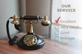 Old vintage telephone on a desk Royalty Free Stock Photo