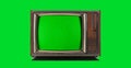 Old Vintage Television with green screen