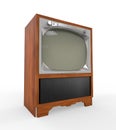 Old Vintage Television with Wooden Case Royalty Free Stock Photo
