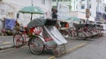 Old vintage trishaw or tricycle rickshaw and beca