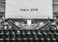 Old vintage typewriter happy new year Royalty Free Stock Photo