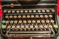 Old vintage typewriter key board