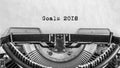 Old vintage typewriter with a new year. Royalty Free Stock Photo