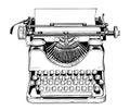 Old vintage typewriter sketch hand drawn in doodle style Royalty Free Stock Photo