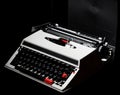 Old vintage typewriter. Two colors: red and black