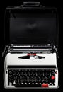 Old vintage typewriter. Two colors: red and black