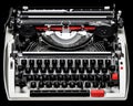 Old vintage typewriter. Two colors: red and black