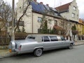 Old vintage veteran classic full size luxury limo sedan car Cadillac Brougham 5.7 litre V8 Royalty Free Stock Photo