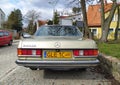 Old vintage veteran classic German car Mercedes Benz 230 CE C123 coupe parked in Gdansk, northern Poland